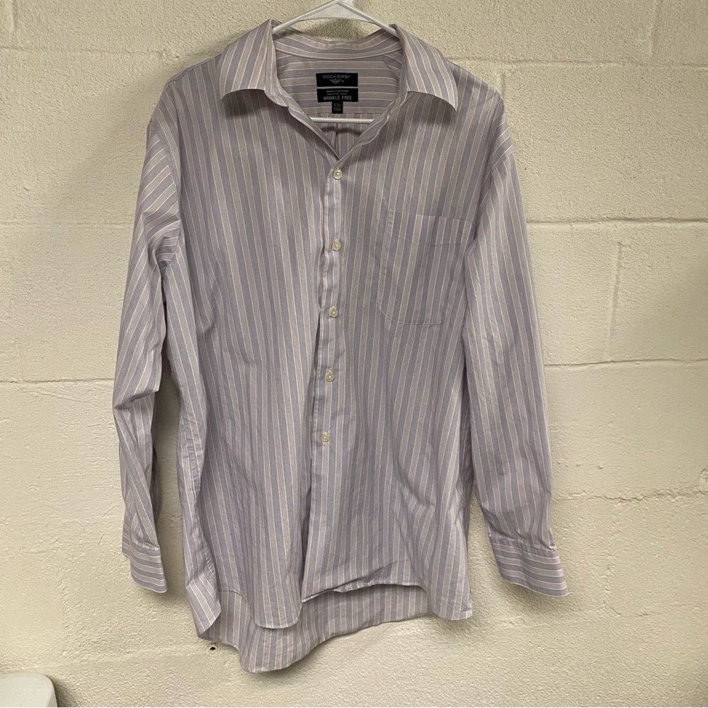 Dockers Men's Large Long Sleeve Button Down Dress Shirt